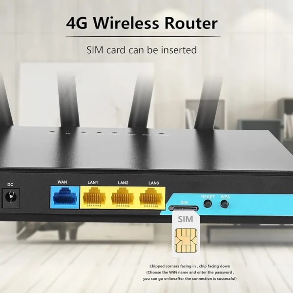 KuWFi 4G LTE Router with SIM Card Slot, Unlocked 4G WiFi Router with External Antennas, Industrial Wireless CPE Internet Routers for Home/Office, Work with AT&T and T-Mobile - Image 3