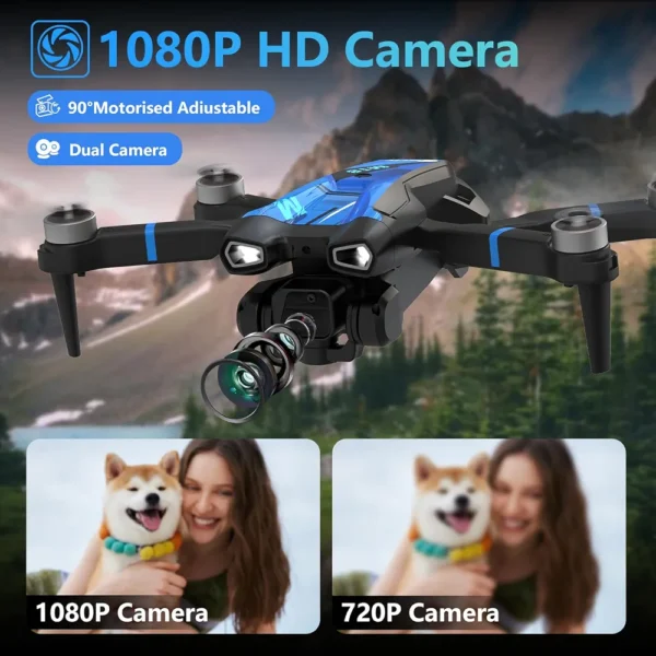 M18LCD Drone with 1080P Camera 45° Adjustable Lens Brushless Motor Rechargeable LCD Remote Foldable RC Quadcopter for Beginners - Image 3