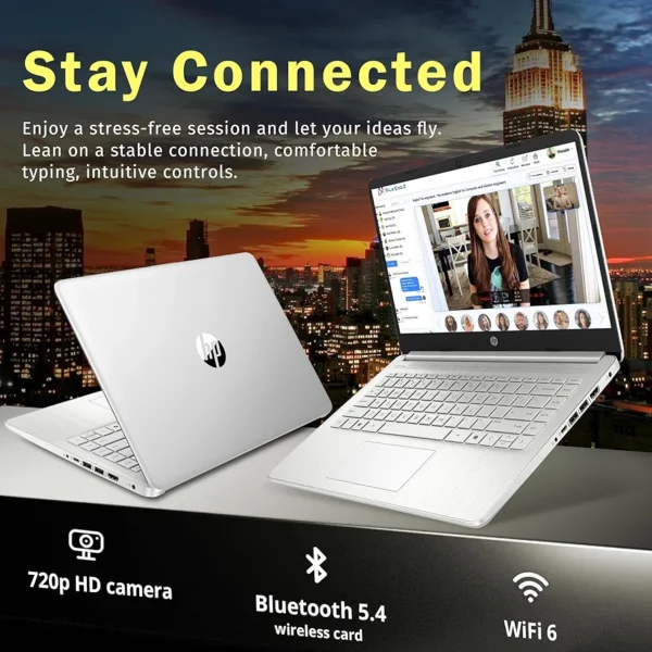 HP Stream 14" HD Laptop, Intel Processor N150, 16GB RAM, 288GB Storage(128GB UFS+160GB Docking Station Set), Intel Graphics, 1 Year Office 365, Copilot, Fast Charge, Wi-Fi 6, Win 11 S, Silver - Image 2