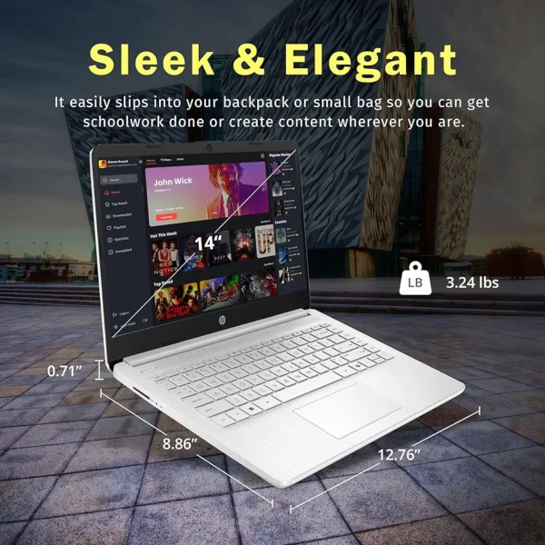 HP Stream 14" HD Laptop, Intel Processor N150, 16GB RAM, 288GB Storage(128GB UFS+160GB Docking Station Set), Intel Graphics, 1 Year Office 365, Copilot, Fast Charge, Wi-Fi 6, Win 11 S, Silver - Image 4
