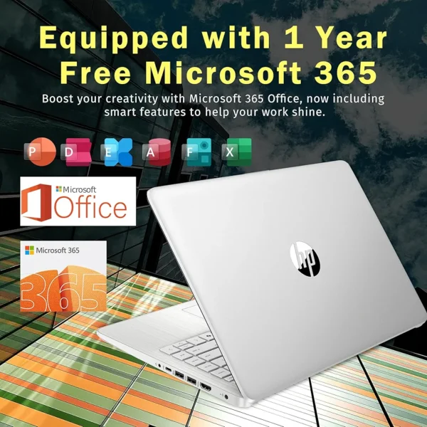 HP Stream 14" HD Laptop, Intel Processor N150, 16GB RAM, 288GB Storage(128GB UFS+160GB Docking Station Set), Intel Graphics, 1 Year Office 365, Copilot, Fast Charge, Wi-Fi 6, Win 11 S, Silver - Image 6