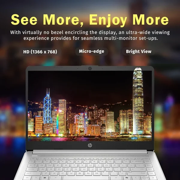 HP Stream 14" HD Laptop, Intel Processor N150, 16GB RAM, 288GB Storage(128GB UFS+160GB Docking Station Set), Intel Graphics, 1 Year Office 365, Copilot, Fast Charge, Wi-Fi 6, Win 11 S, Silver - Image 3